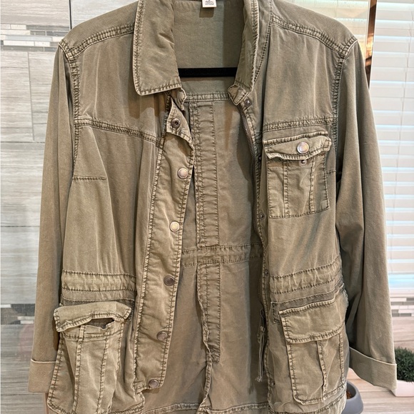 Anthropologie Jackets & Blazers - Anthropologie Green Utility Jacket Cotton Blend